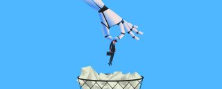Giant,Robot,Throwing,Man,In,A,Trash,Can.,Artifical,Intelligence