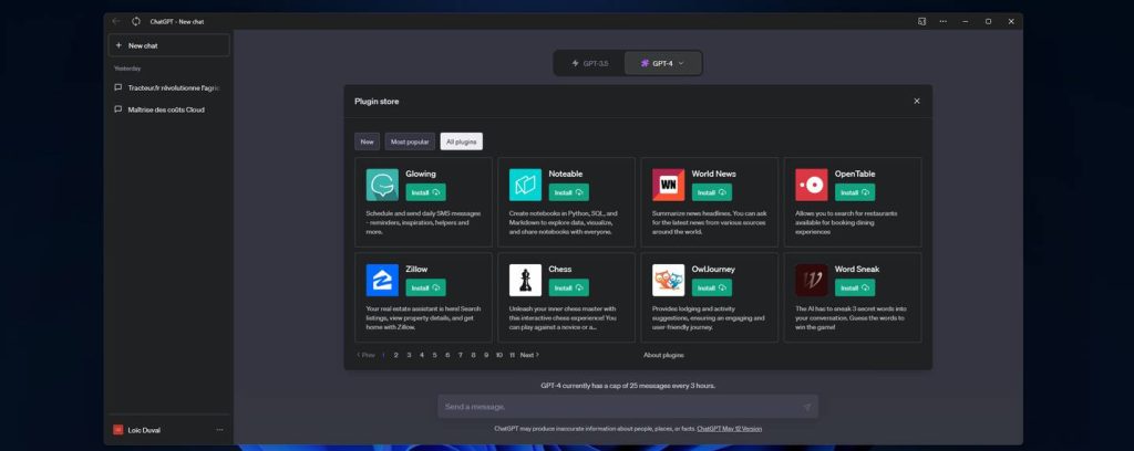 Les Plugins pour ChatGPT sont disponibles et cela change totalement la donne...