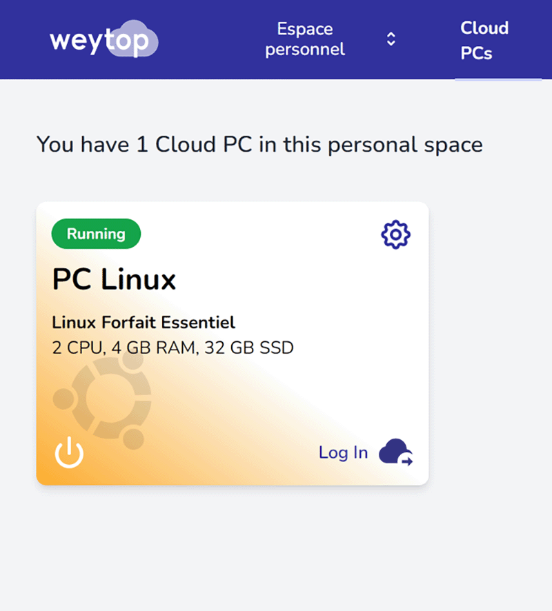 Weytop propose un test gratuit pour les configurations Essentiel et Avancé. Le coût mensuel est ensuite d’environ 40 € (Essentiel) à 200 € (Expert).