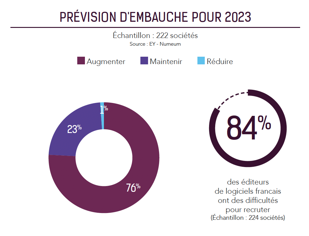 Top 250 des éditeurs de logiciels français : même si elles diminuent, les prévisions d'embauches sont toujours autant fortes que compliqués.