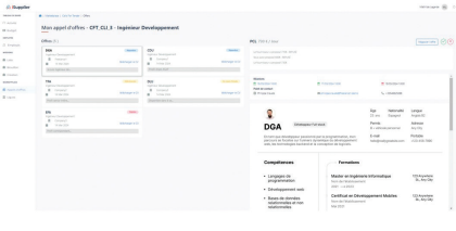 La plateforme iSupplier permet de publier des appels d’offres et d’accéder à des profils qualifiés selon les besoins.