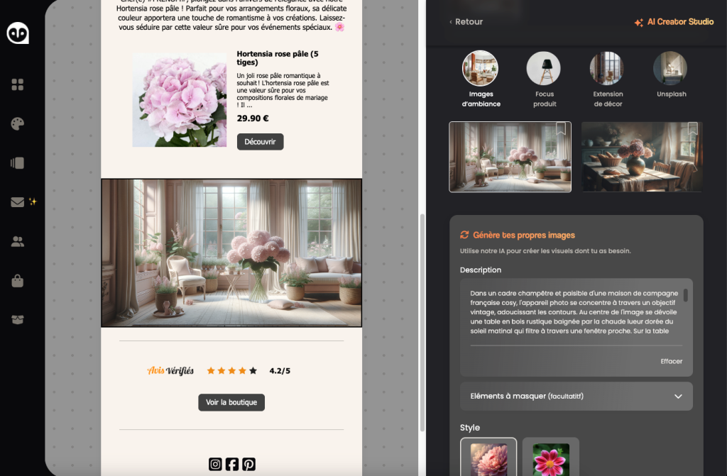 Avec Kiliba, le marketeur génère automatiquement les textes et visuels d’une newsletter sur le produit qu’il veut promouvoir, tout en ayant la main pour apporter des modifications.