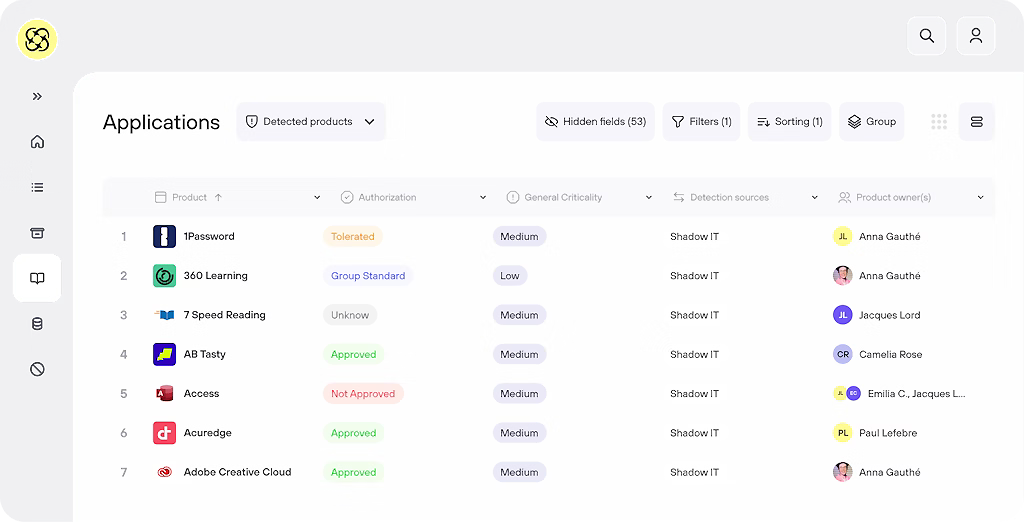 La solution développée par Beamy met en œuvre une simple extension pour navigateur web afin de collecter les données d’usage des services web de chaque utilisateur. L’analyse obtenue dépasse la seule lecture d’URL adoptée dans les solutions de sécurité de type CASB.