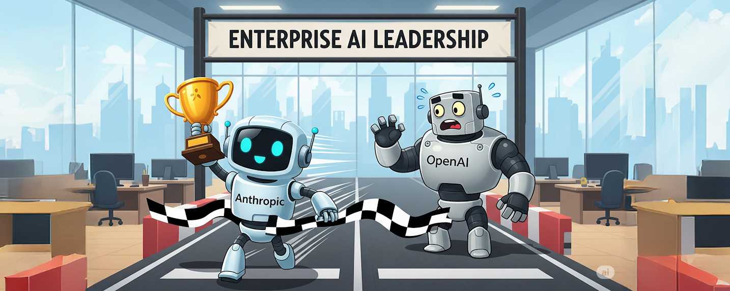 Ce n'est évidemment pas le cas dans les usages grand public, mais en entreprise, Anthropic devance OpenAI en 2025