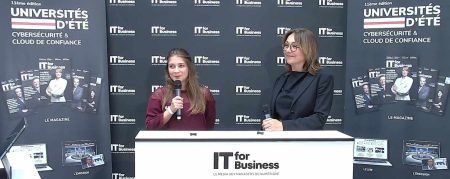 UECC Hexatrust 2025 : Severine Denys (Docaposte) et Margherita Issoire (Afnor) présentent le futur guide de décryptage des Lois Extra-Territoriales qui menacent les données et le business des entreprises européennes.