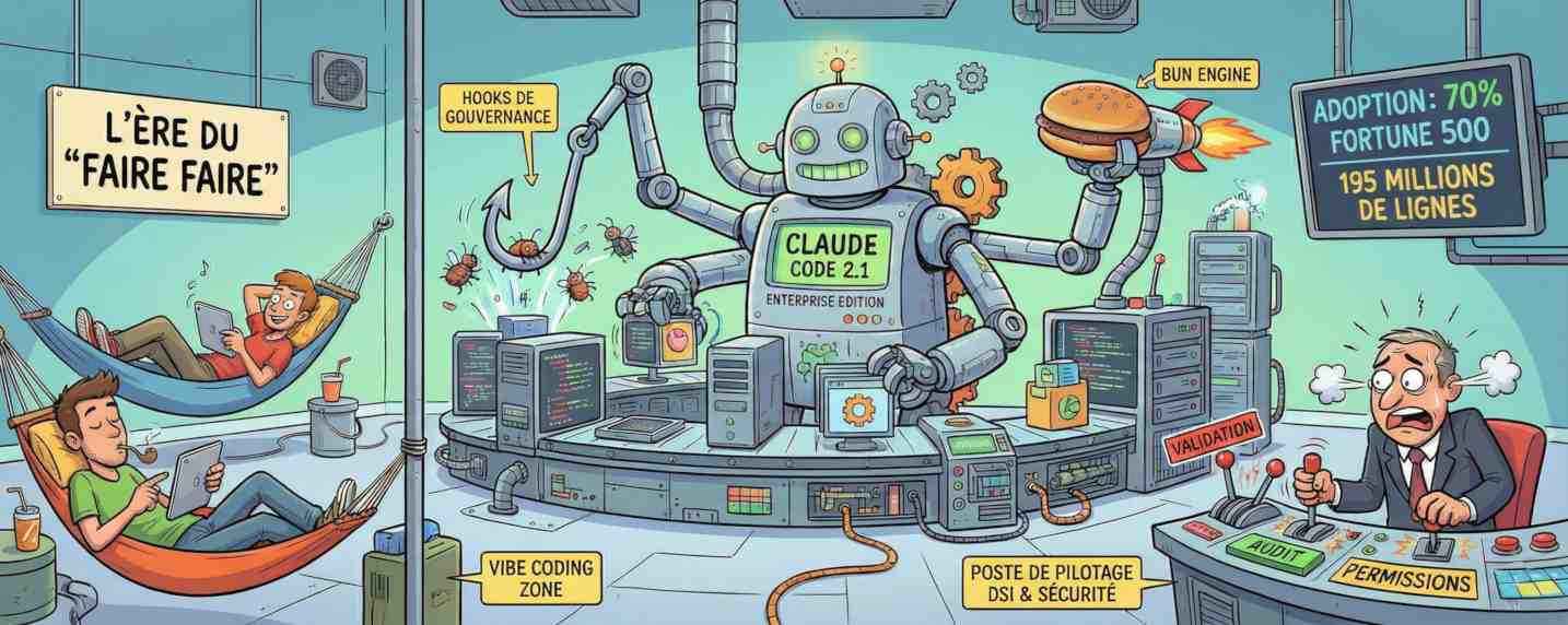 Claude Code 2.1 fait entrer les agents IA dans l’usine logicielle