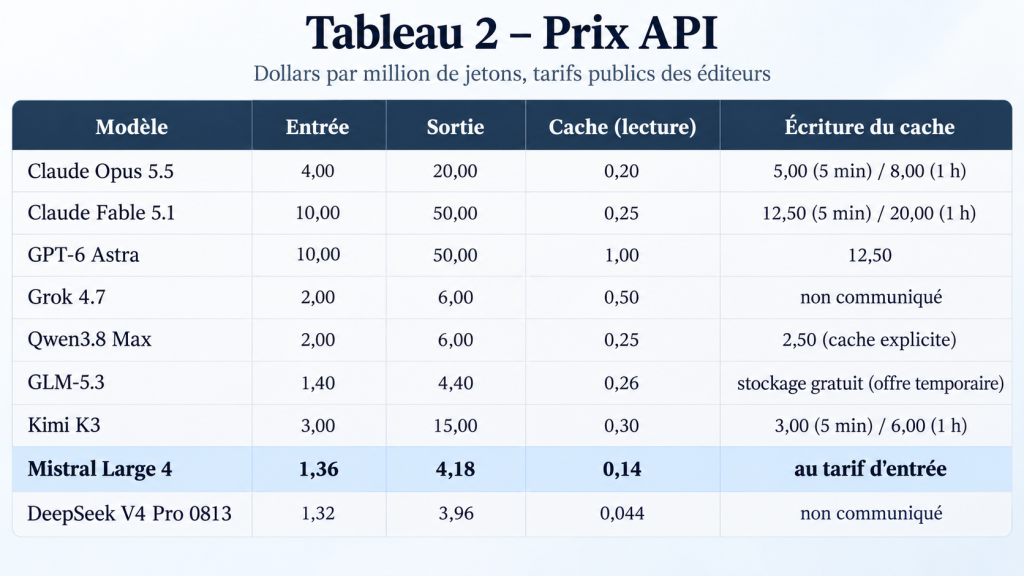 Comparatif des prix des modèles IA - Octobre 2026